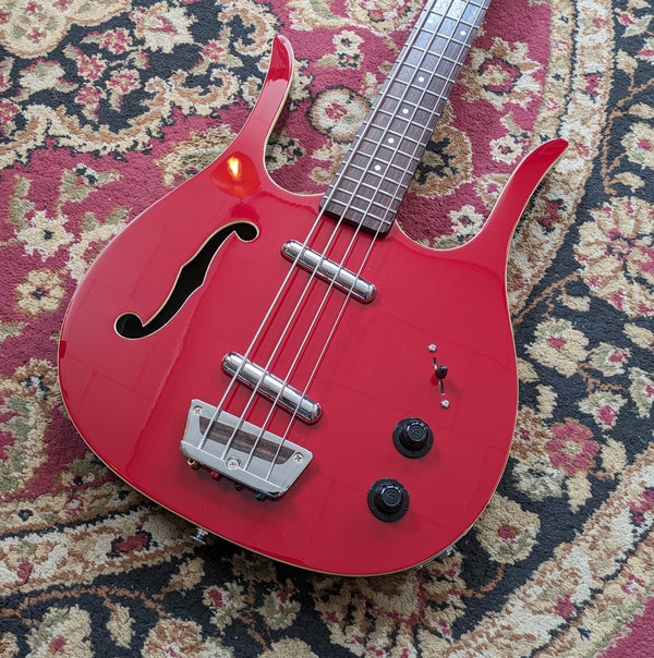 Danelectro Red Hot Longhorn Semi-Hollowbody Bass Guitar Red