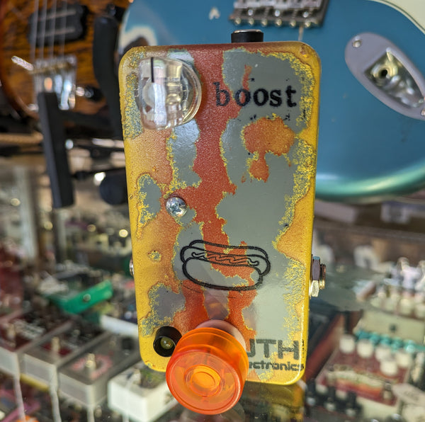 JTH Electronics Hot Dog Boost Pedal Yellow-Rust Fade/Gray  #109