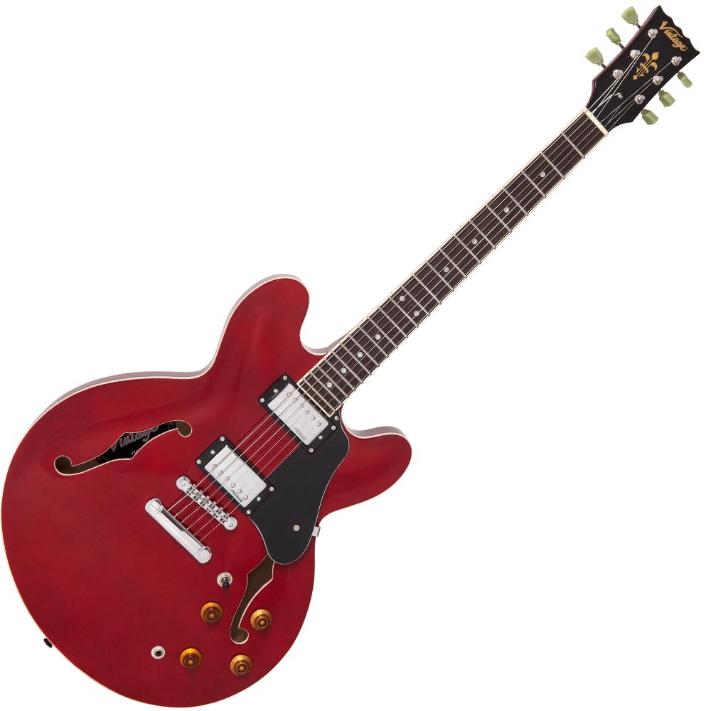 Vintage VSA500 ReIssued Semi-Hollow Electric Guitar Cherry Red *B-Stoc