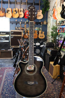 Oscar Schmidt OG10CE Concert Acoustic Electric Flame Trans Black Left Handed - USED