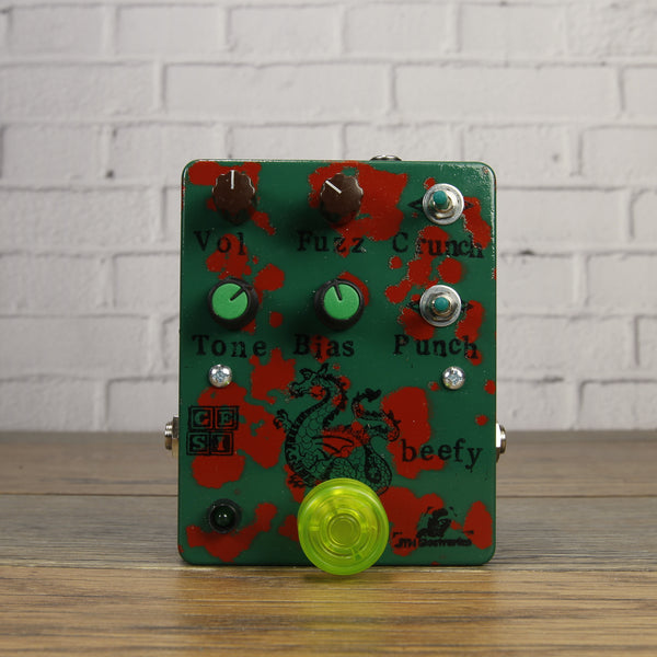 JTH Electronics Beefy Typhon Germanium+Silicon Fuzz Forest Green/Rust Relic #77