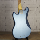 Nash MBJ63 Alder Short Scale Bass Ice Blue Metallic Light Relic w/Nash Case