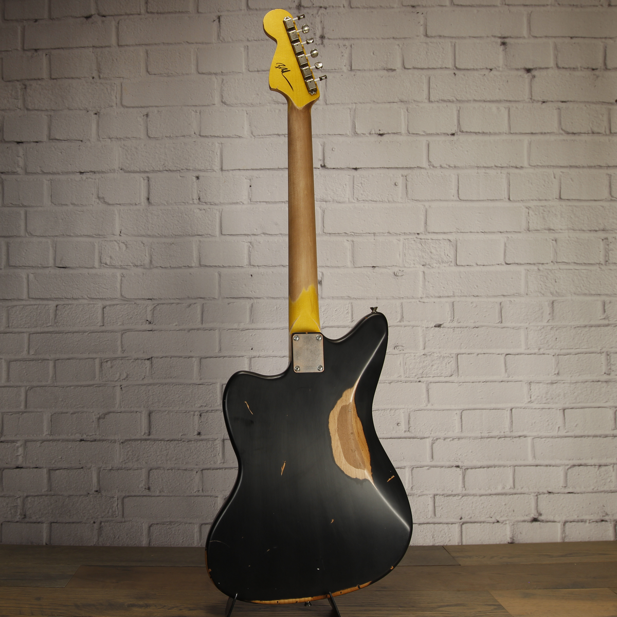 Nash JM-63 Alder Black Heavy Aging P90 Matching Headstock w