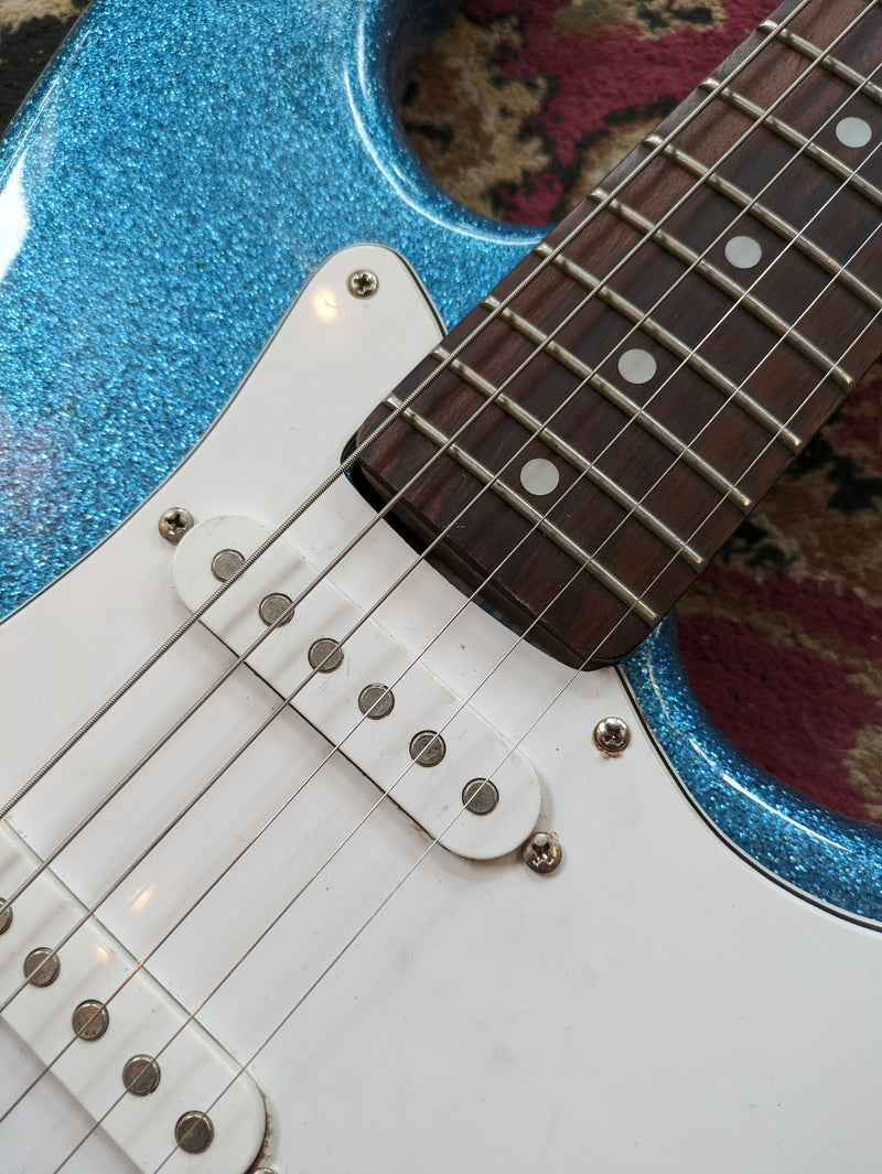Squier S-Style Partscaster Electric Guitar 2001 Blue Sparkle