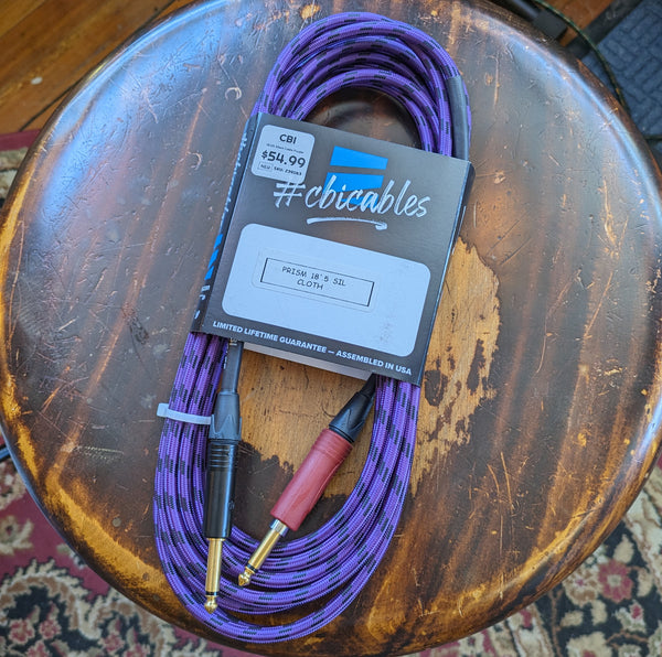 Collar City Guitars CBI 18.5ft Silent Cable Prism Purple Silk Cloth
