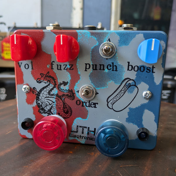 JTH Electronics Weiner Dragon Fuzz Boost Red-Blue Fade/Gray #117