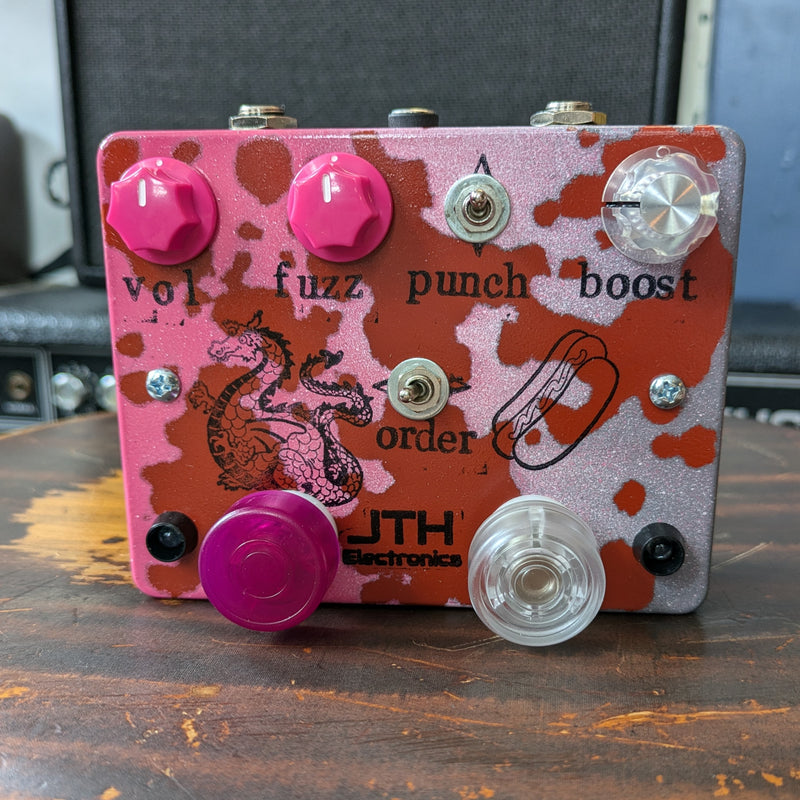 JTH Electronics Beefy Weiner Dragon Fuzz Boost Magenta-Gray Fade/Rust