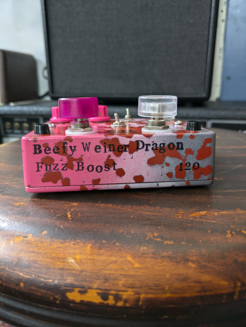 JTH Electronics Beefy Weiner Dragon Fuzz Boost Magenta-Gray Fade/Rust