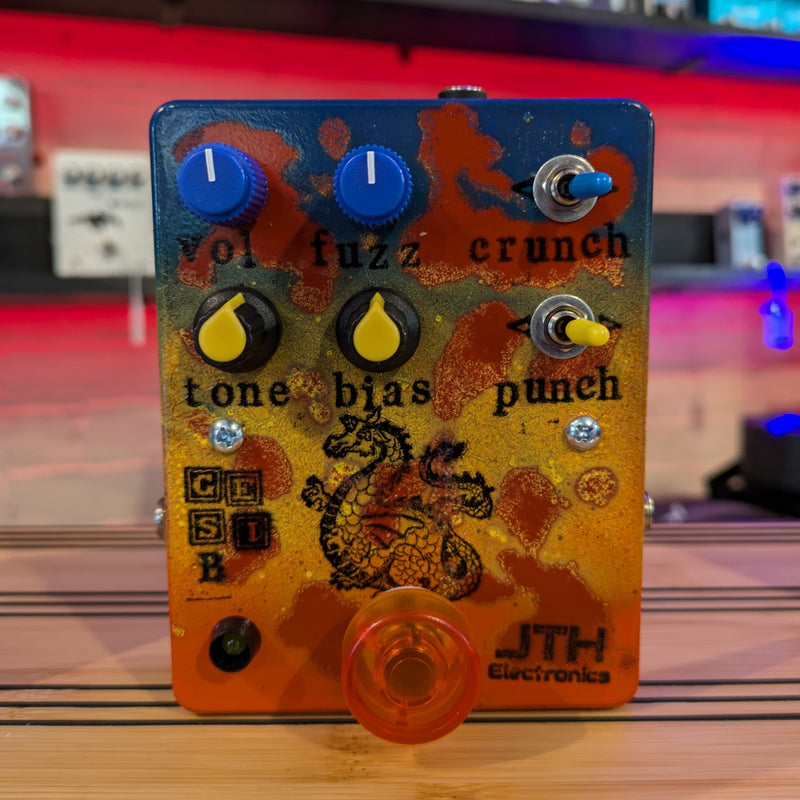 JTH Electronics Beefy Typhon Germanium+Silicon Fuzz Blue-Yellow-Orange Rust Fade