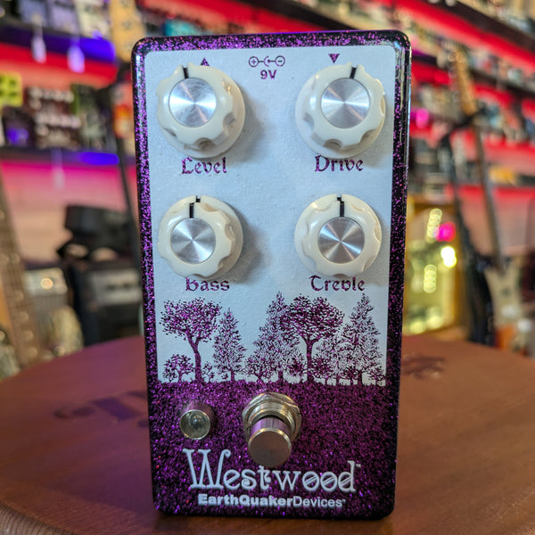 Earthquaker Devices Westwood Translucent Drive Manipulator Limited Edition Purple Sparkle / White Print #5440