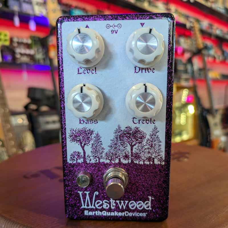 Earthquaker Devices Westwood Translucent Drive Manipulator Limited Edition Purple Sparkle / White Print