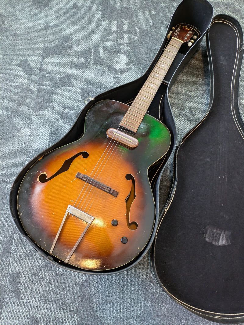 Kay Electric Archtop Guitar c1950s Sunburst w/Chip Case