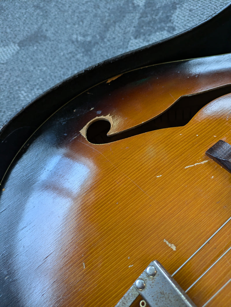 Kay Electric Archtop Guitar c1950s Sunburst w/Chip Case