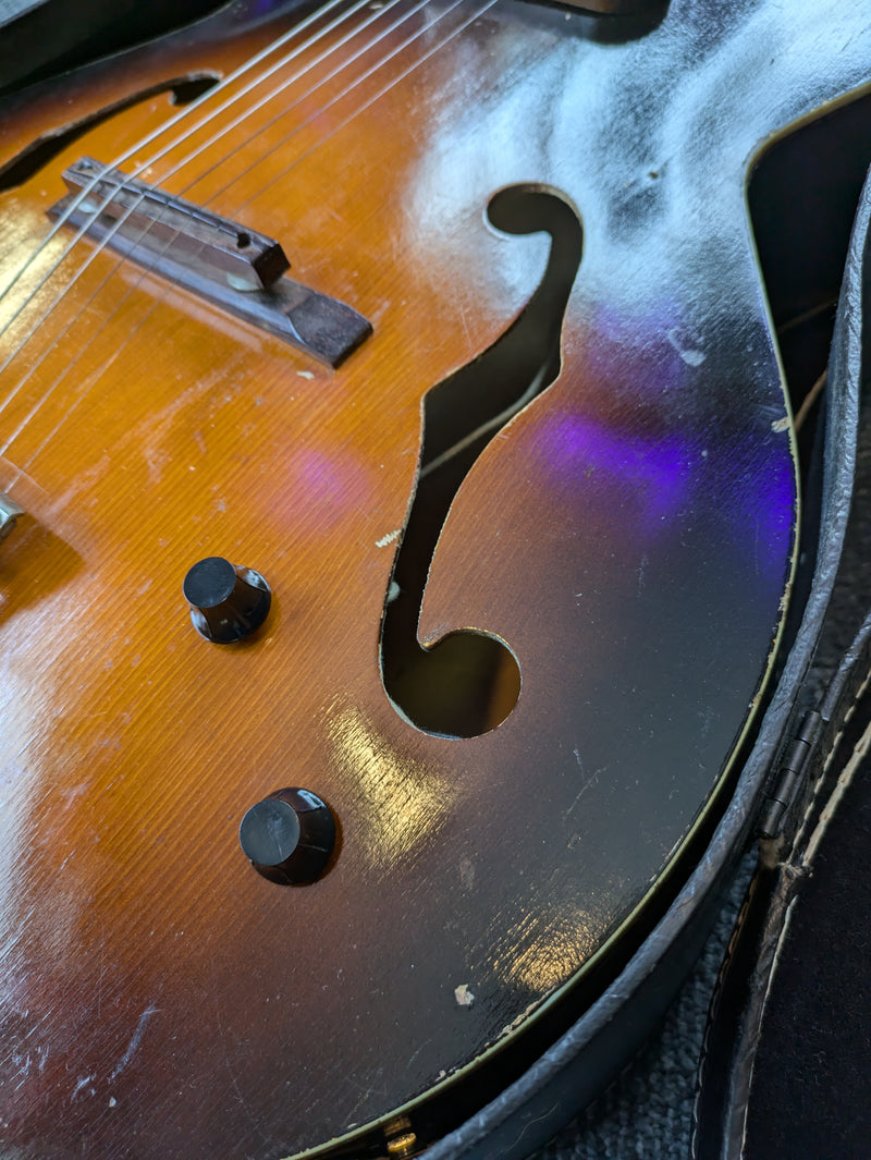 Kay Electric Archtop Guitar c1950s Sunburst w/Chip Case