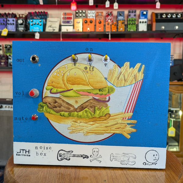 JTH Electronics 3-Pickup Piezo Noisebox "Burger & Fries" Wood Box (10x8x2.75")