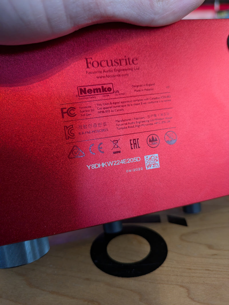 Focusrite Scarlett 2i2 3rd Gen USB Audio Interface