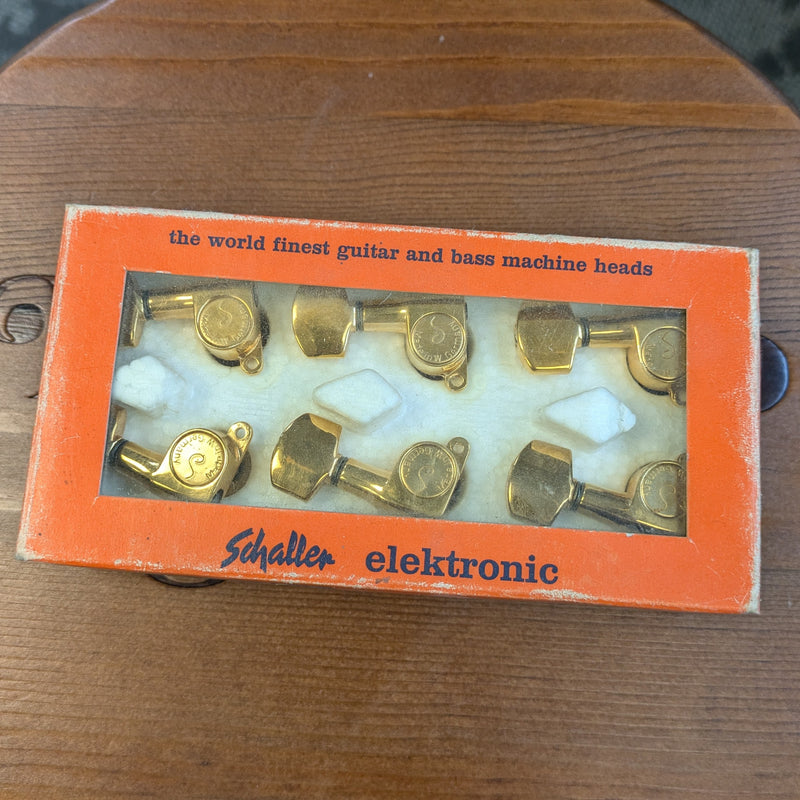 Schaller M6 Mini 3+3 Tuners Gold West Germany 1980s *NOS*