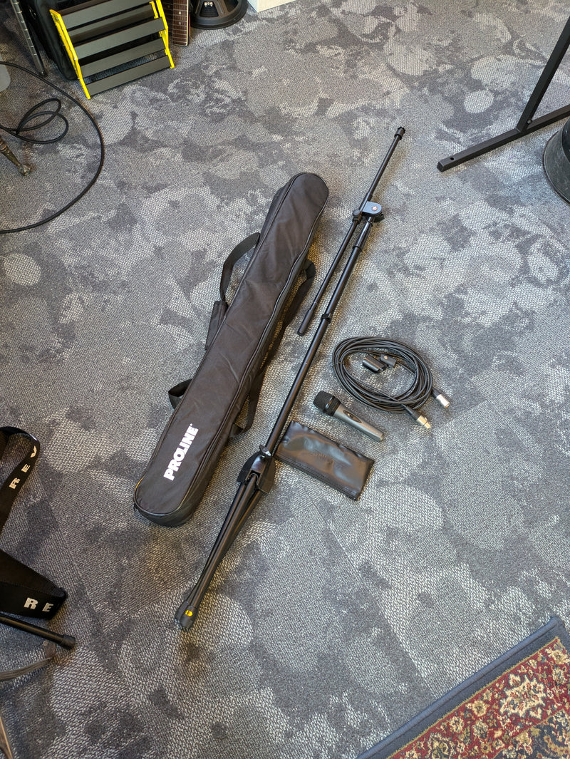 Proline Mic Pack (Microphone/Clip/Bag/Stand/XLR Cable)