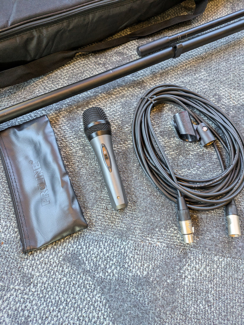 Proline Mic Pack (Microphone/Clip/Bag/Stand/XLR Cable)