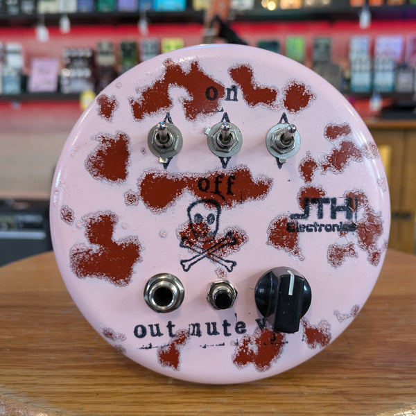 JTH Electronics 3-Pickup Piezo Noisebox "Skull" Pink/Rust (4.75x4.75x1.5")