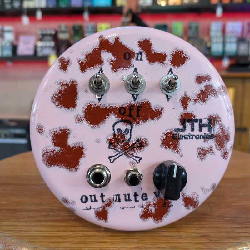 JTH Electronics 3-Pickup Piezo Noisebox "Skull" Pink/Rust (4.75x4.75x1.5")
