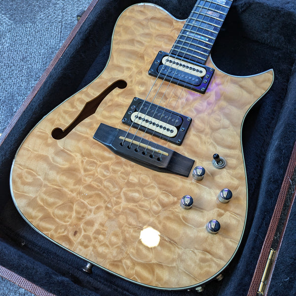 Carvin AE185 Semi-Hollow Electric Guitar Natural c1990s w/Case #29280