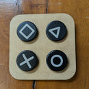 Collar City Guitars Custom Footswitch Toppers 4-Pack (Gamer Hieroglyphics Black)