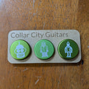 Collar City Guitars Custom Footswitch Toppers 3-Pack (Bender Krab Green)