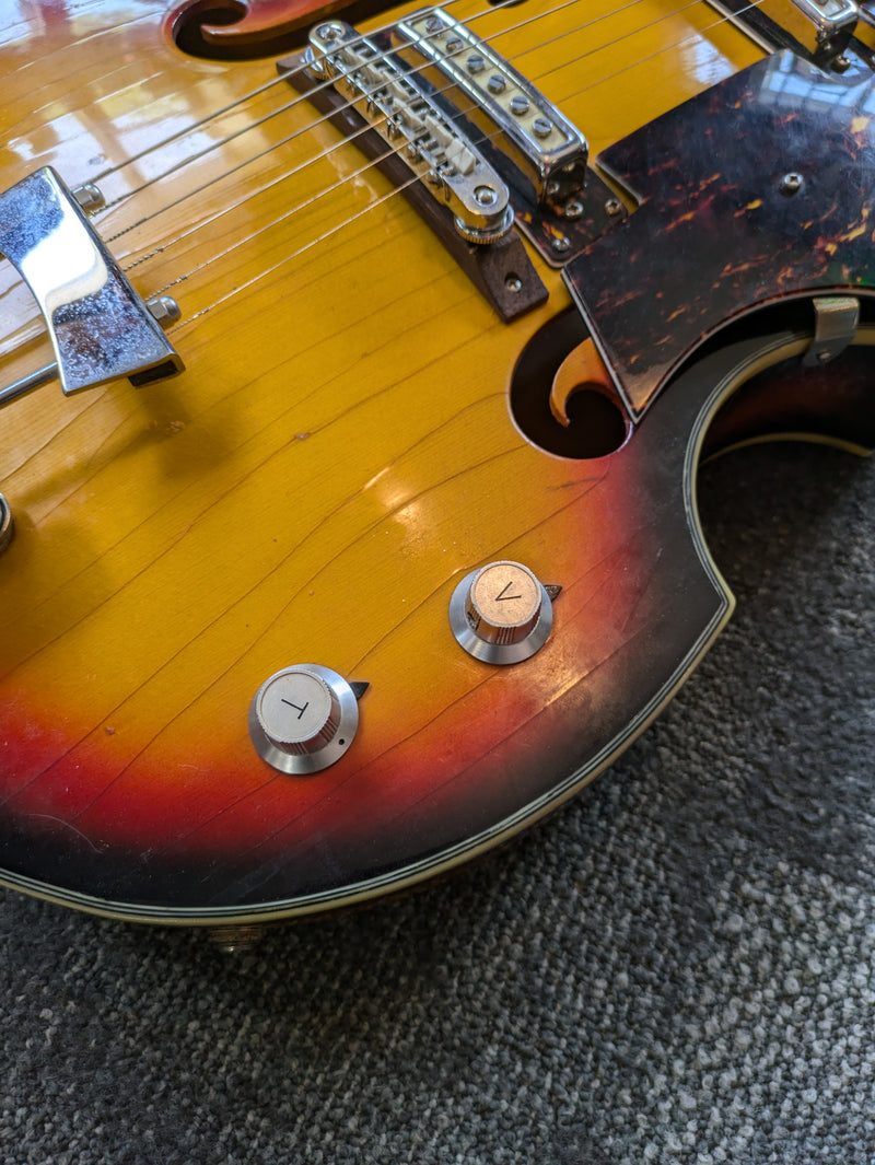 BlackJack Viola Electric Guitar Hollowbody Sunburst c1966-67 Japan