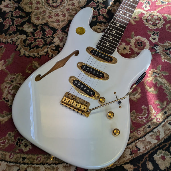 Warmoth Semi-Hollow S-Style Pearl White Electric Guitar w/Van Zandt Blues Pickups #NA