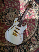 Warmoth Semi-Hollow S-Style Pearl White Electric Guitar w/Van Zandt Blues Pickups
