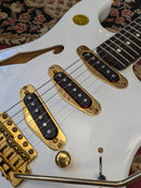 Warmoth Semi-Hollow S-Style Pearl White Electric Guitar w/Van Zandt Blues Pickups