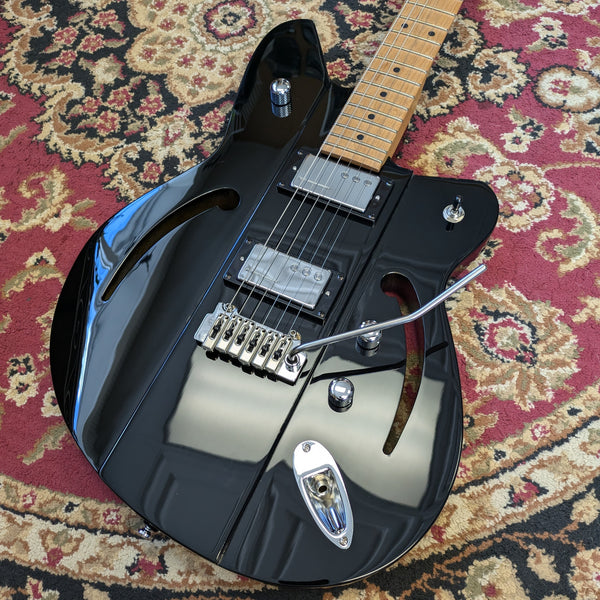 Reverend Air Sonic W Electric Guitar Midnight Black Maple Neck #66736