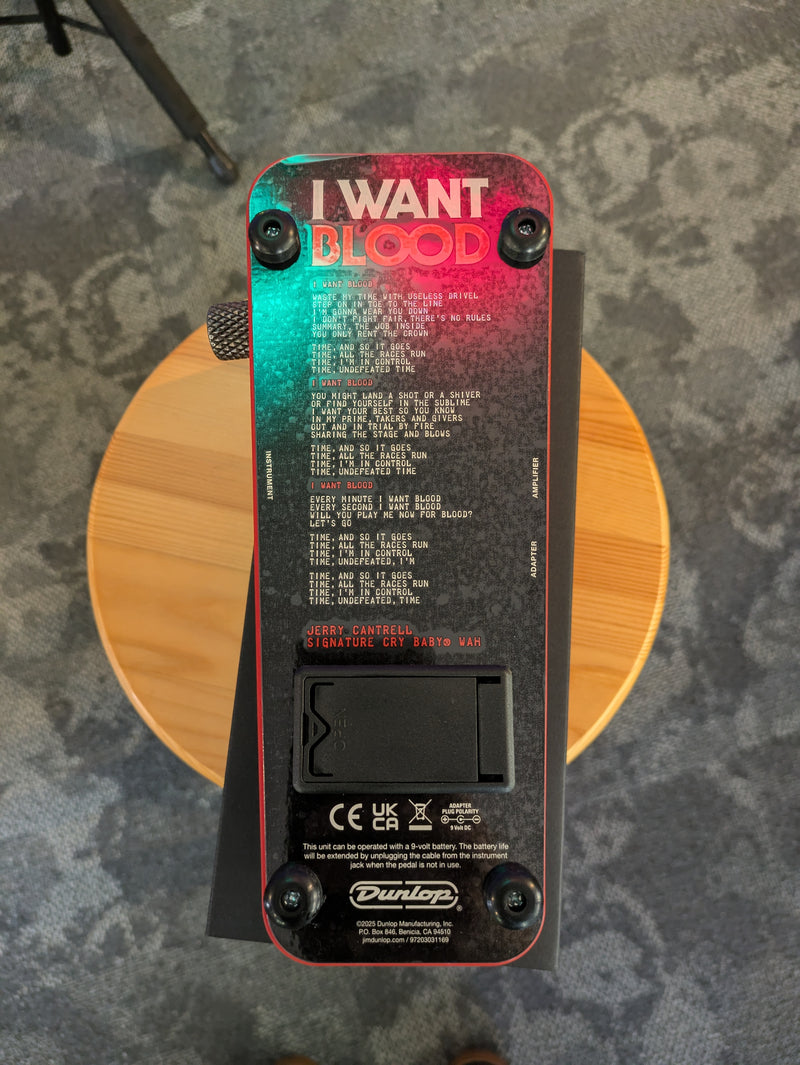 jc wah pedal Dunlop JC95IWB Jerry Cantrell I Want Blood Cry Baby Wah Pedal