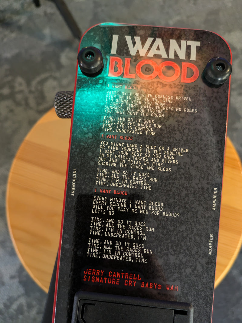 jc wah pedal Dunlop JC95IWB Jerry Cantrell I Want Blood Cry Baby Wah Pedal