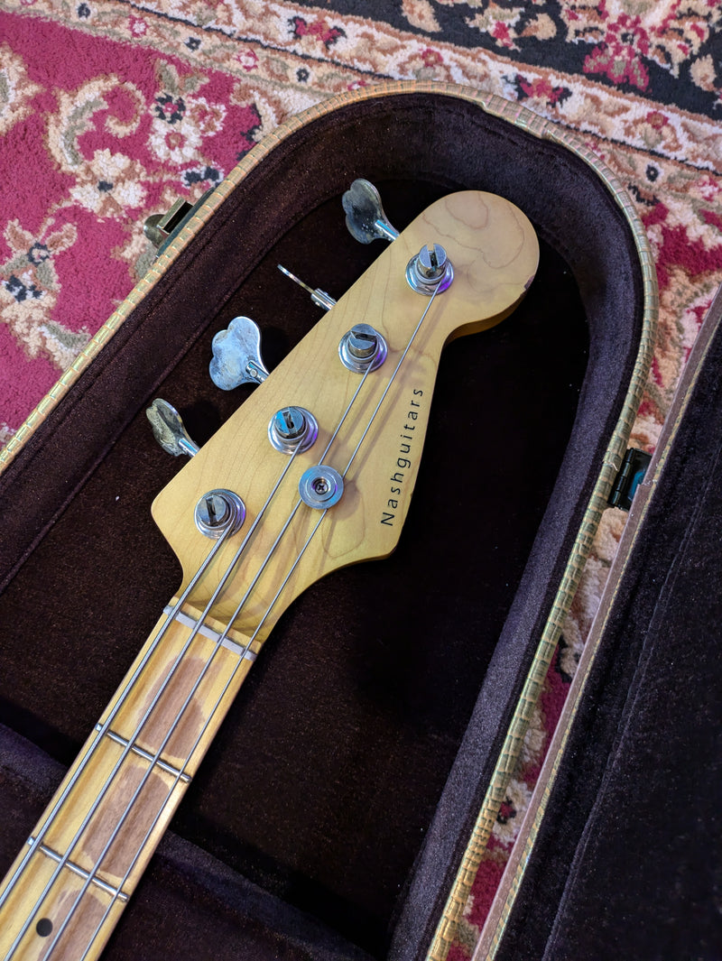 Nash PB57 Ash Bass Guitar 2-Tone Burst Medium Aging w/Nash Case