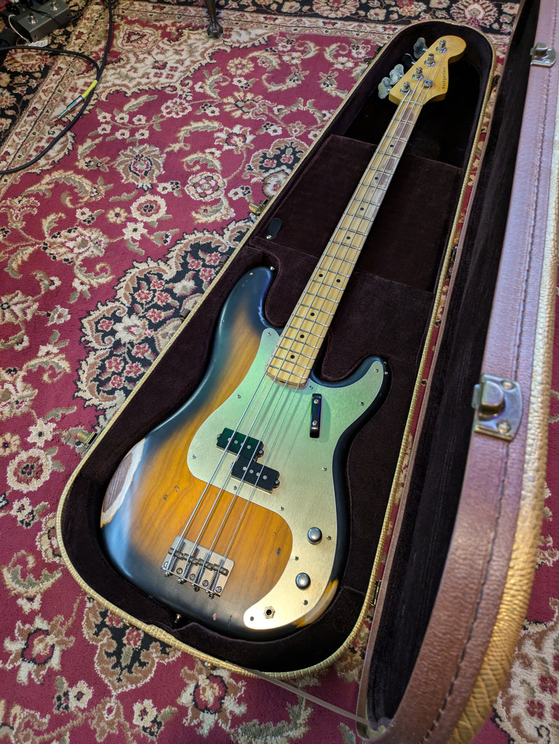 Nash PB57 Ash Bass Guitar 2-Tone Burst Medium Aging w/Nash Case