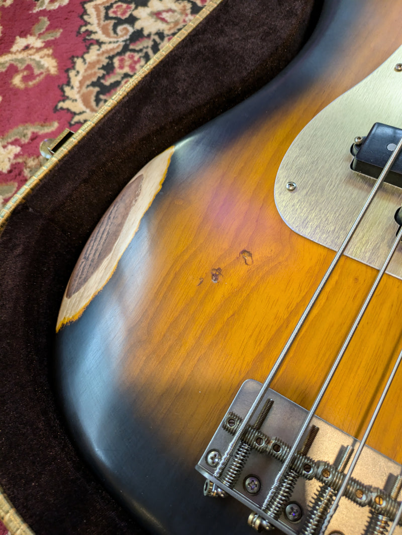 Nash PB57 Ash Bass Guitar 2-Tone Burst Medium Aging w/Nash Case