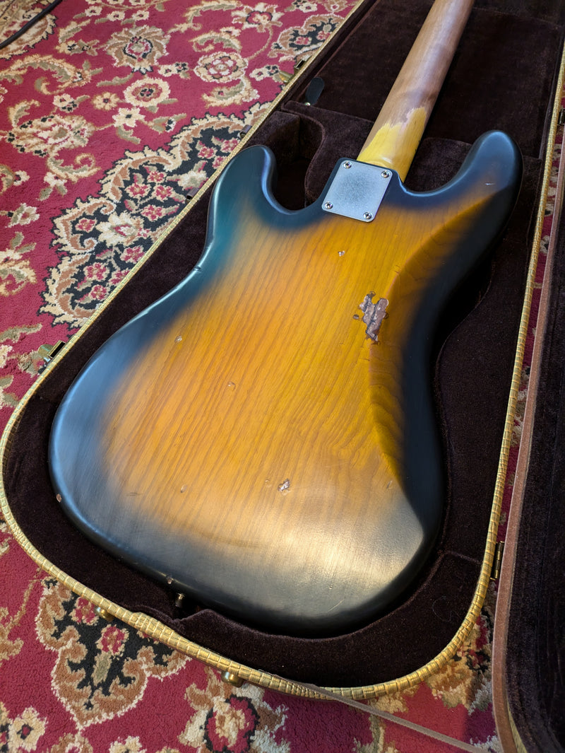 Nash PB57 Ash Bass Guitar 2-Tone Burst Medium Aging w/Nash Case