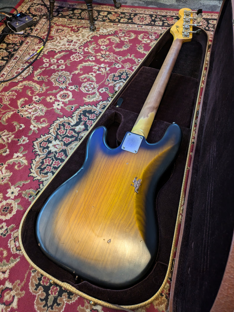 Nash PB57 Ash Bass Guitar 2-Tone Burst Medium Aging w/Nash Case