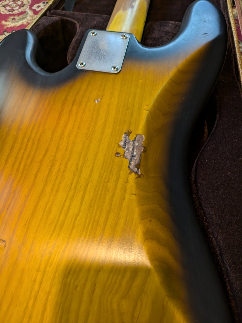 Nash PB57 Ash Bass Guitar 2-Tone Burst Medium Aging w/Nash Case