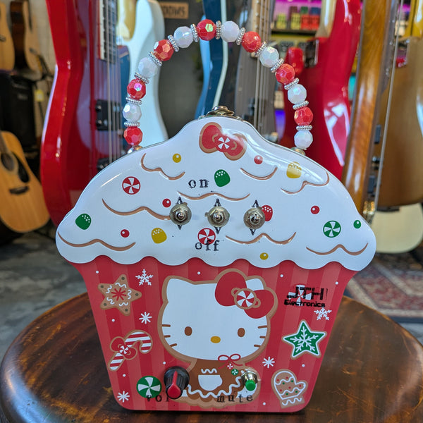 JTH Electronics 3-Pickup Piezo Noisebox "Hello Kitty Xmas Cupcake" Tin (7x8x3")