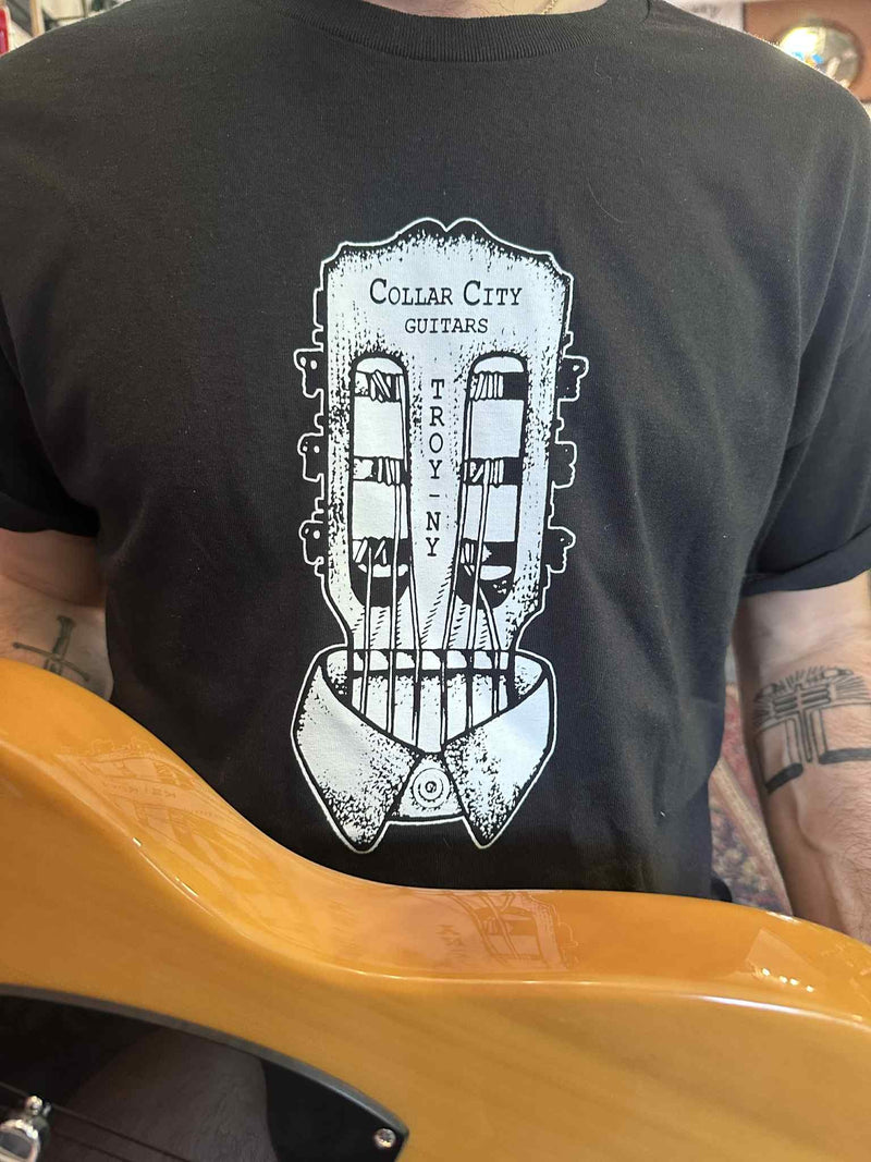 Collar City Guitars Headstock Logo Black T-Shirt