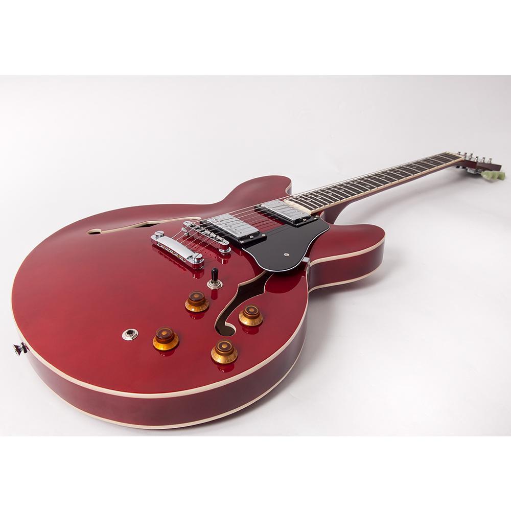 エレキギター vintage vsa500psb ケース付き Vintage VSA500 ReIssued Semi-Hollow Electric Guitar Cherry Red *B-Stoc