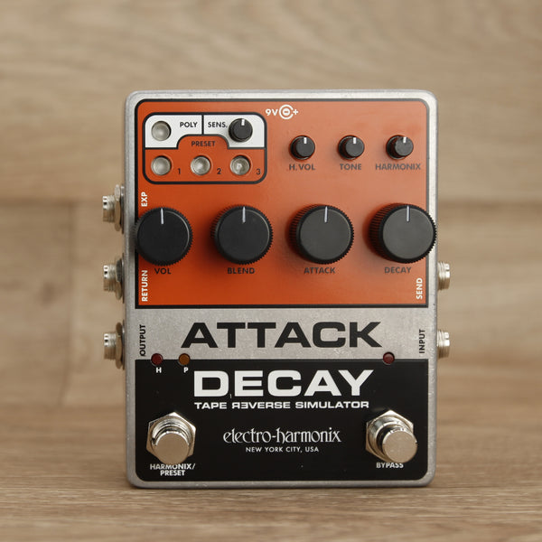 attack decay pedal Electro Harmonix Attack Decay Tape Reverse Simulator Pedal