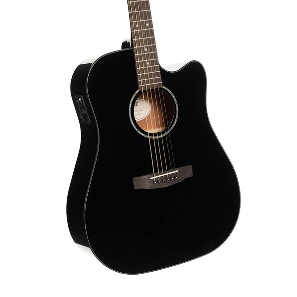 Cort Earth 60CE Black Cutaway Dreadnought Acoustic Guitar