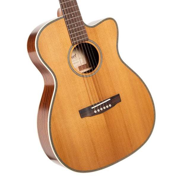 Cort Essence Series ES-OC4 OM Cutaway Acoustic-Electric Guitar Natural Semi Gloss