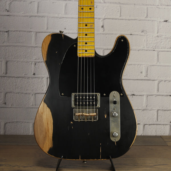 Nash E-1HB Alder Electric Guitar Black Heavy Relic w/Nash Case #COL48