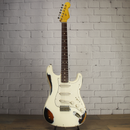 Nash S-63 Olympic White Over 2-Tone Heavy Aging Electric Guitar w/Case