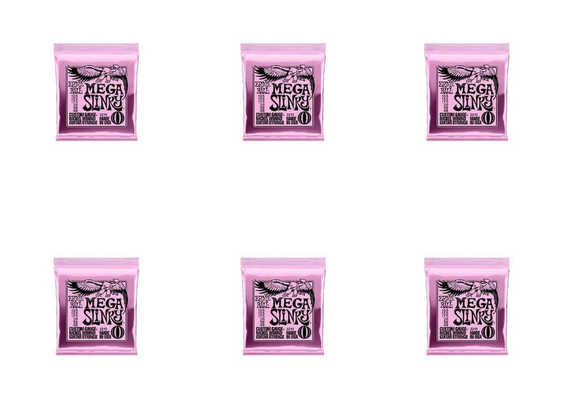 Ernie Ball 6-Pack Mega Slinky Nickel Wound Electric Guitar Strings 10.5-48 (2213)